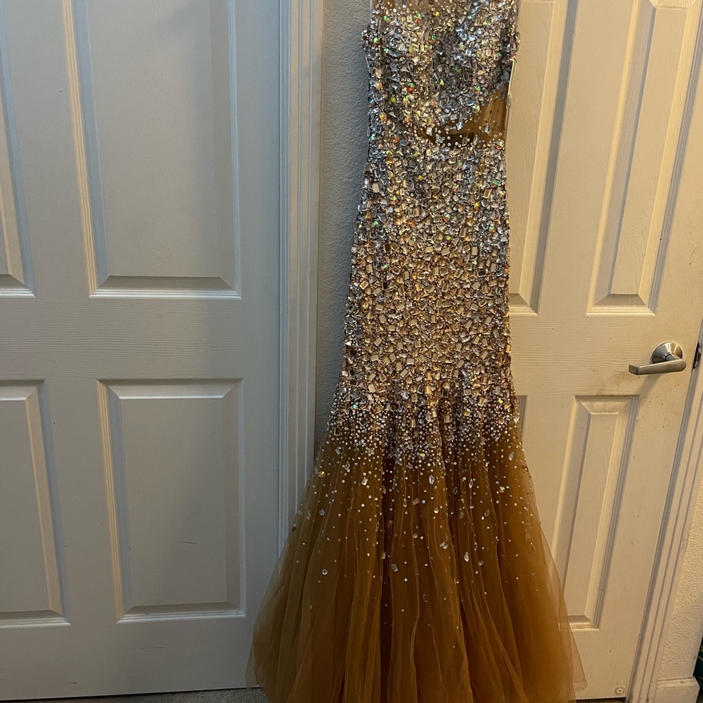 Camille La Vie Gold Sequin Maxi Dress